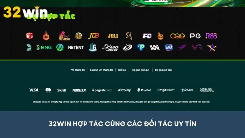 32win đã bắt tay hợp tác rất nhiều nhà phát hành danh tiếng