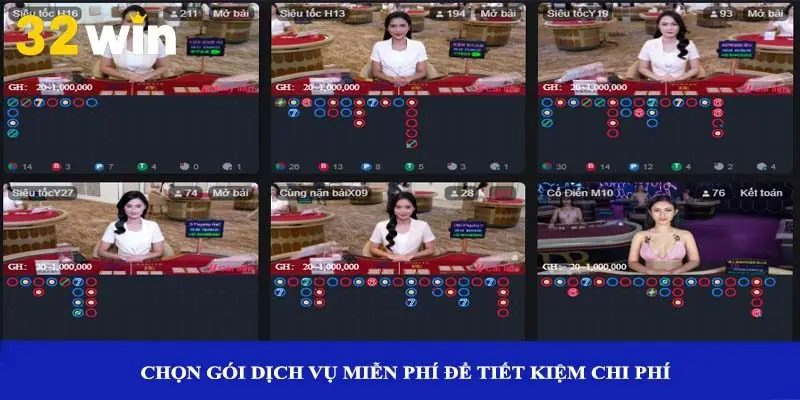 Chọn gói dịch vụ miễn phí để tiết kiệm chi phí