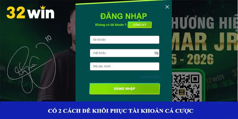 Có 2 cách để khôi phục tài khoản cá cược